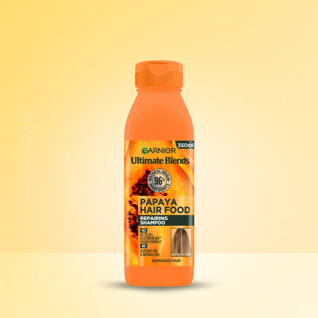 Garnier Ultimate Blends Papaya Hair Food Repairing Shampoo for Damaged Hair 350ml