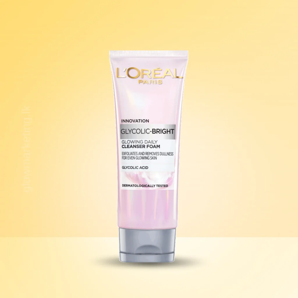 Loreal Glycolic Bright Cleanser Foam 100ml – Glow Marketing Sri Lanka