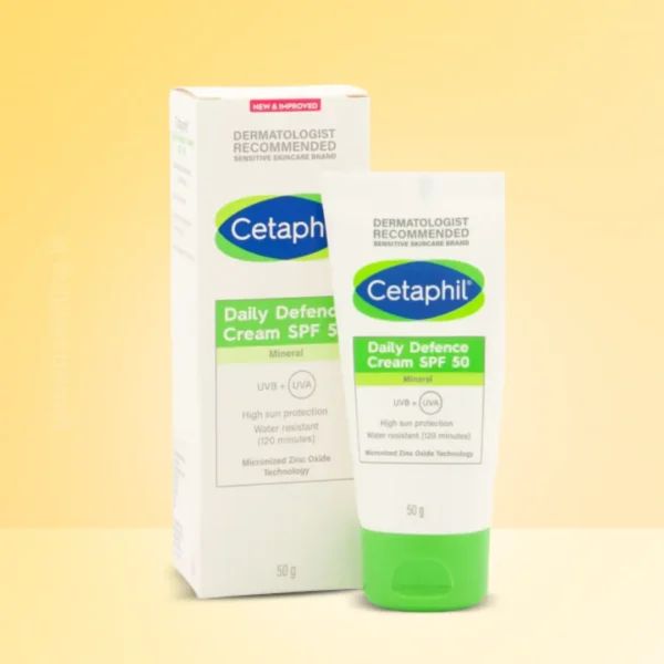Cetaphil Daily Defence Cream SPF 50 – Lightweight, fragrance-free sun protection for sensitive skin At glowmarketing.lk