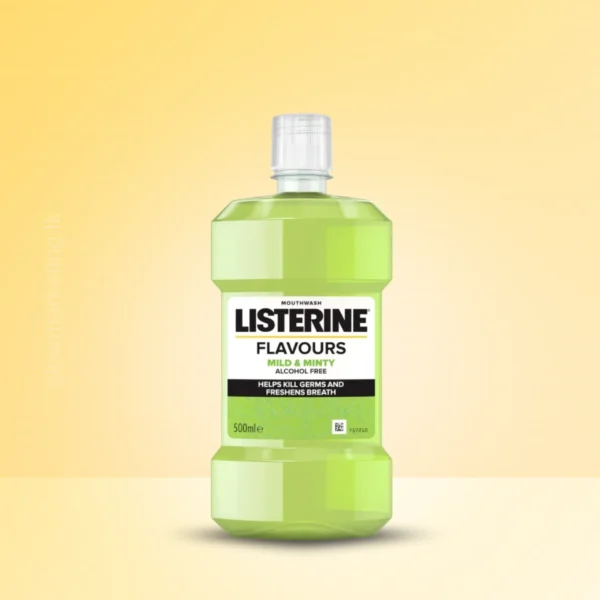 Listerine Mild and Minty Mouthwash 500ml for daily oral care and fresh breath