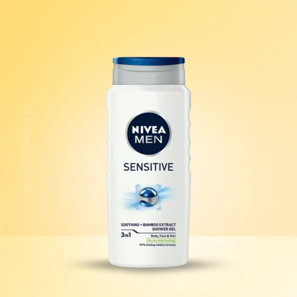 Nivea Men Sensitive Shower Gel 400ml – gentle, soothing, pH-balanced shower gel for sensitive skin