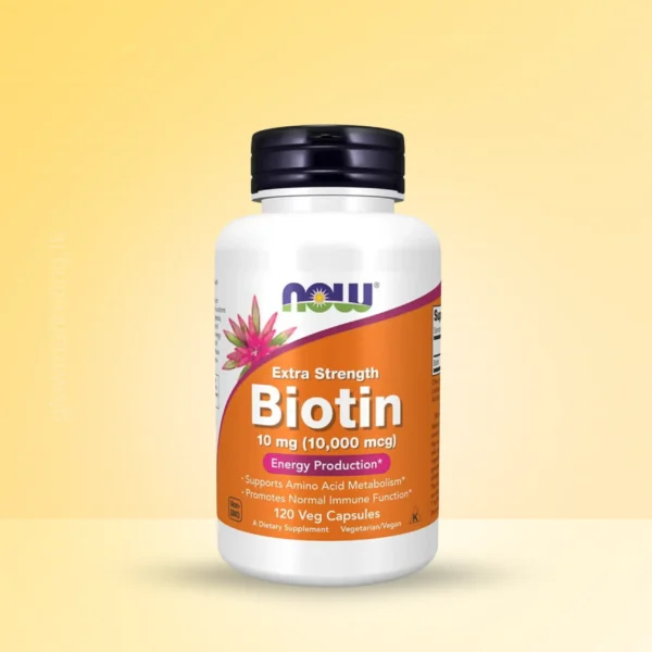 Now Extra Strength Biotin 10mg 120 Veg Capsules for Hair, Skin, and Nails