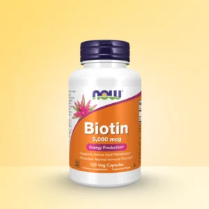 Now Foods Biotin 5,000 mcg Veg Capsules 120 Biotin 5000 mcg Capsules 120 โ High Potency Biotin Supplement for Hair, Skin, Nails & Energy