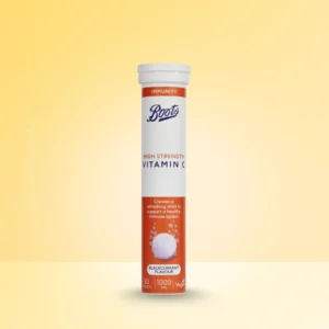 Boots High Strength Blackcurrant Effervescent Vitamin C Tablets 1000mg – 20 Tablets for Immune Support