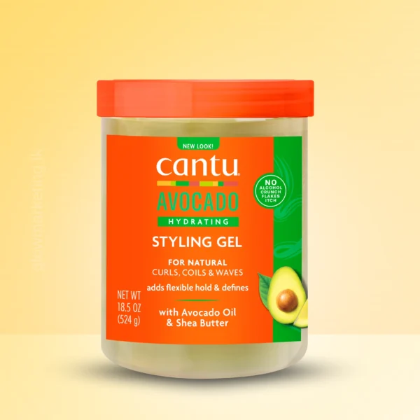 Cantu Avocado Hydrating Styling Gel 524g – curl definition and frizz control
