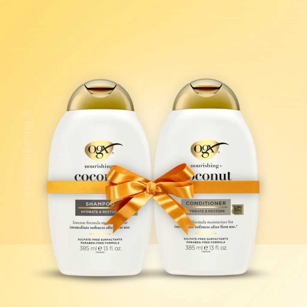 OGX Coconut Milk Shampoo and Conditioner 385ml combo for dry and frizzy hair in Sri Lanka