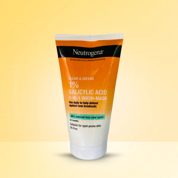 Neutrogena 2 in 1 Wash Mask – Salicylic Acid & Kaolin Clay Face Wash and Mask for Oily and Acne-Prone Skin