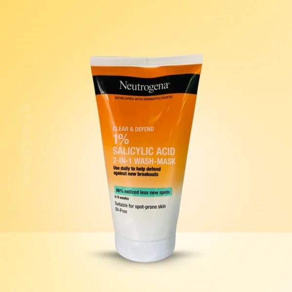 Neutrogena 2 in 1 Wash Mask – Salicylic Acid & Kaolin Clay Face Wash and Mask for Oily and Acne-Prone Skin
