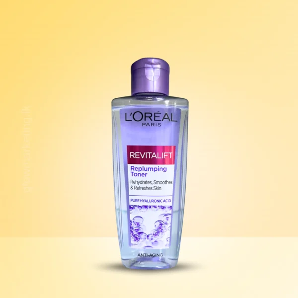 Loreal Replumping Toner with Hyaluronic Acid for hydrated, smooth, and youthful-looking skin