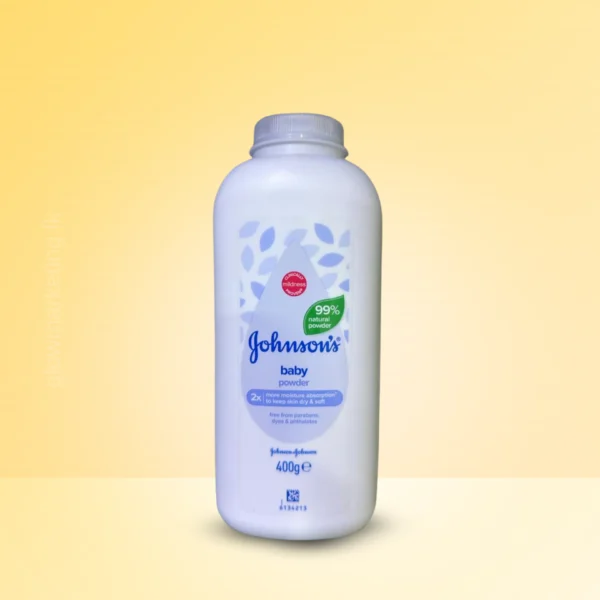 Johnson’s Baby Powder 400g – Gentle natural cornstarch powder for baby’s soft, dry, and comfortable skin.
