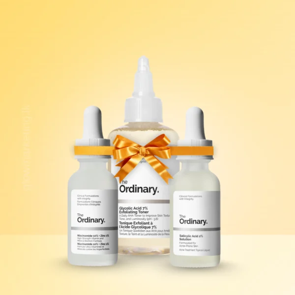 The OrdThe Ordinary Blemish Control Combo Pack – Glycolic Acid 7% Toner, Niacinamide 10% + Zinc 1% Serum, Salicylic Acid 2% Solutioninary Blemish Control Combo Pack for acne and dark spot treatment