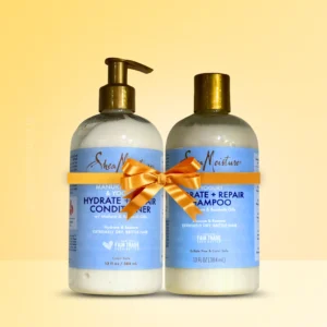 Sheamoisture Hair Care Combo Pack – Hydrate & Repair Shampoo and Conditioner 384ml set for dry and damaged hair