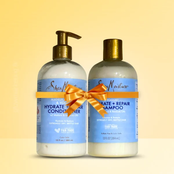 Sheamoisture Hair Care Combo Pack – Hydrate & Repair Shampoo and Conditioner 384ml set for dry and damaged hair