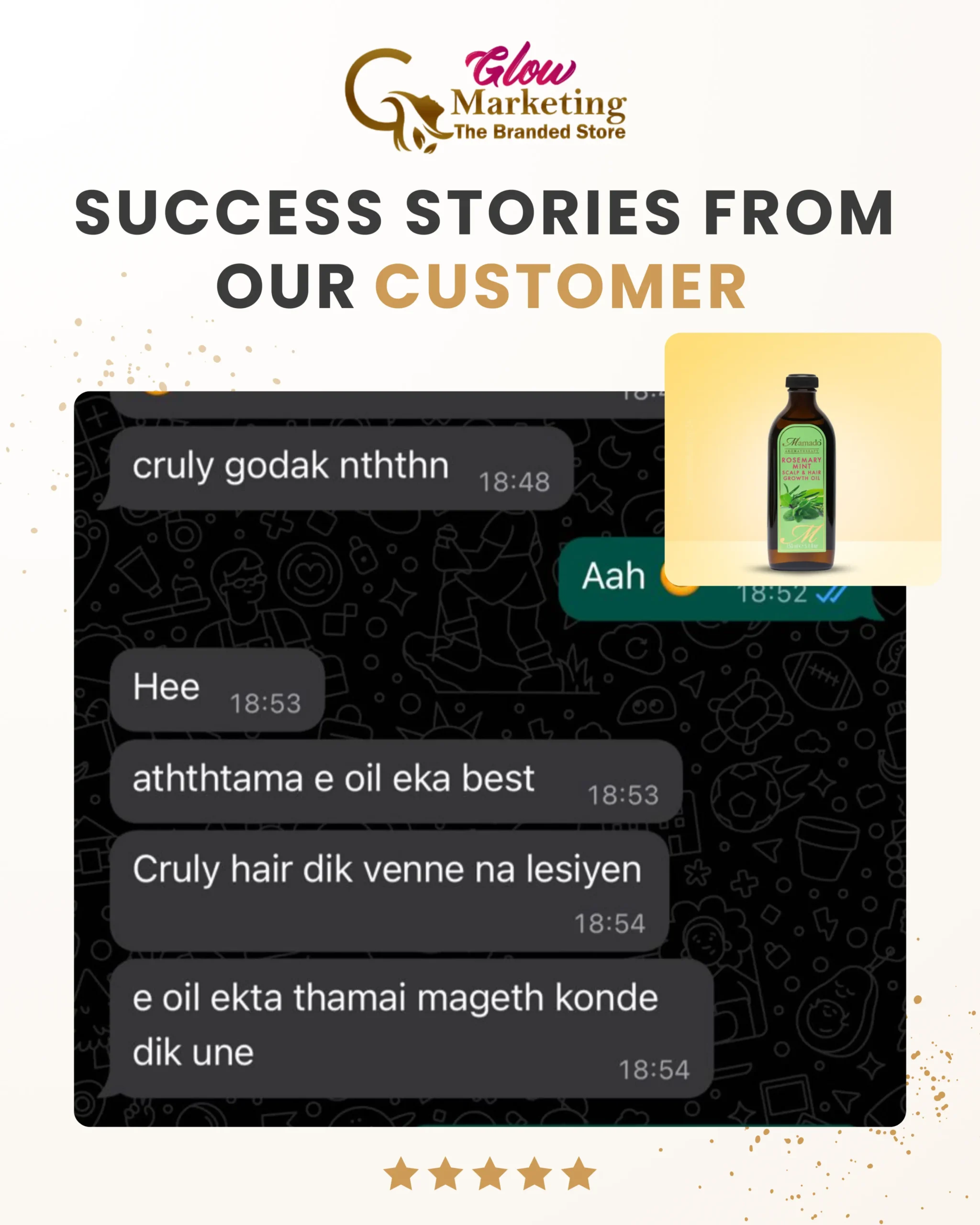 Careers Happy customer showing skin improvement after using Mamado Rosemary