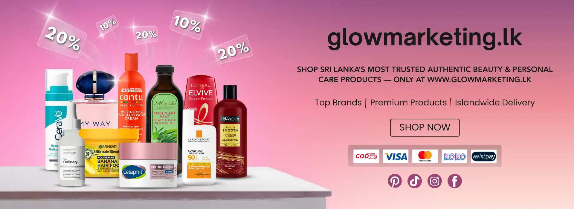 Home cosmetics, glowmarketing.lk, Beauty Products in Sri Lanka