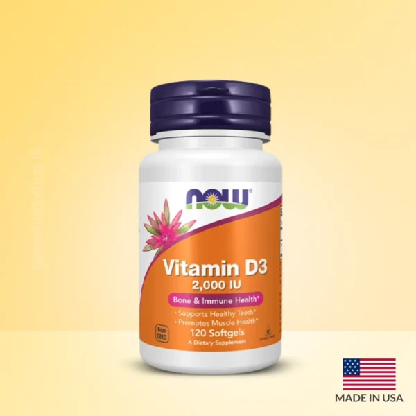 Buy NOW Foods Vitamin D-3 2000 IU 120 Softgels | Sri Lanka