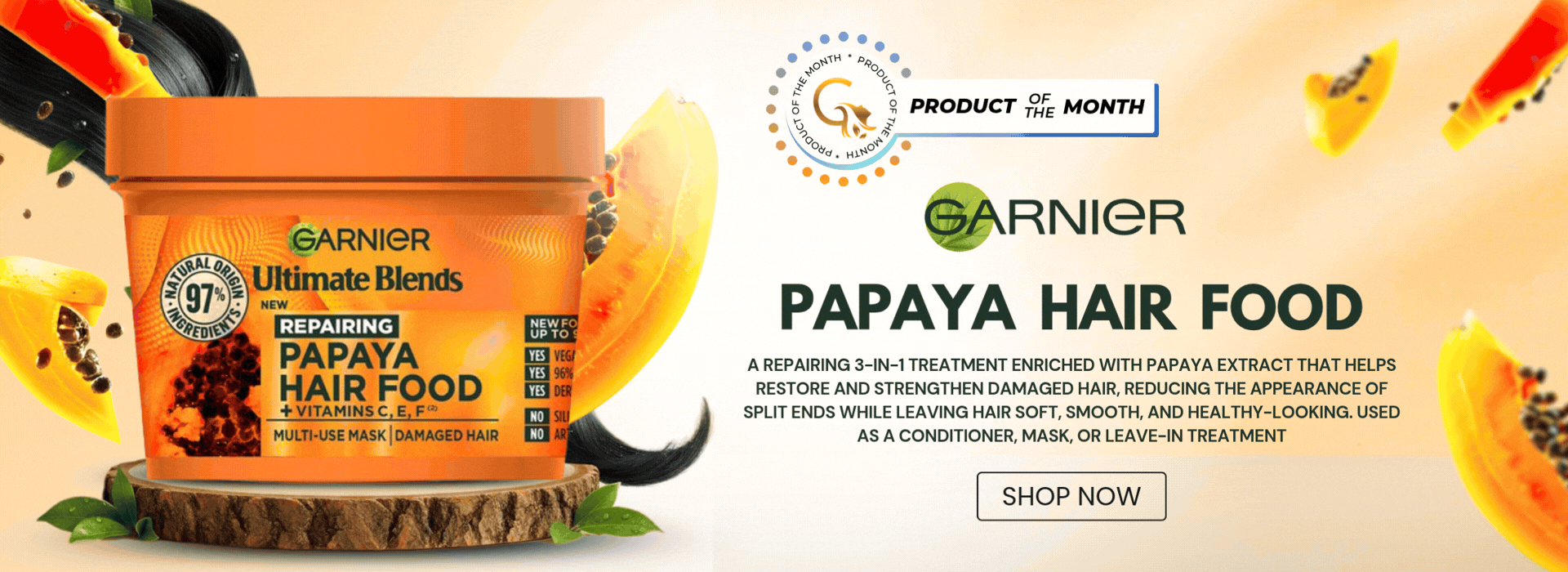 Home Papaya Hair Mask, Damaged Hair Mask, cosmetics, glowmarketing.lk, Beauty Products in Sri Lanka