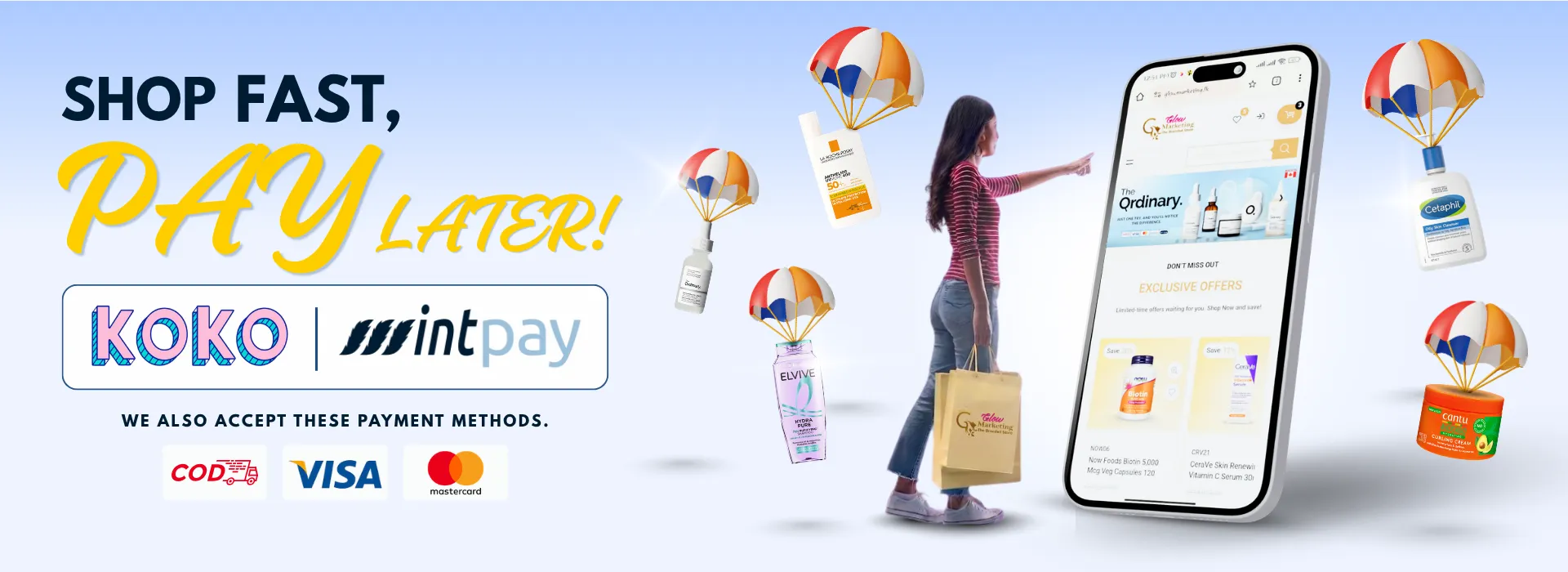 Home koko, mintpay, visa, cosmetics, glowmarketing.lk