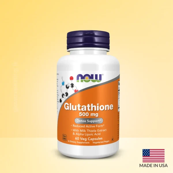 NOW Glutathione 500mg Detox Support 60 Veg Capsules At glowmarketing.lk