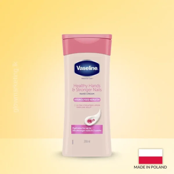 Vaseline Healthy Hands & Stronger Nails Hand Cream - 200ml At glowmarketing.lk